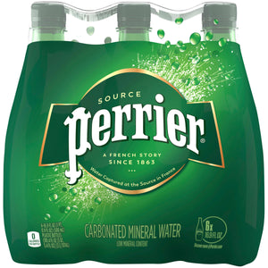 Perrier Sparkling Water, 16.9 fl oz Plastic (Pack of 6)